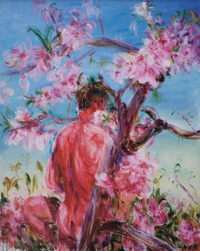 周春芽   桃花春风 2006  布面油画     150x120cm