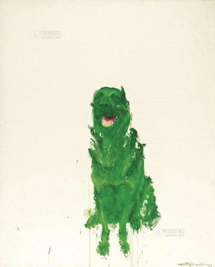 周春芽     绿狗 1998     布面油画    150x120cm