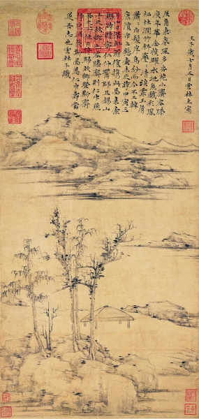容膝斋图(局部) 元 倪瓒