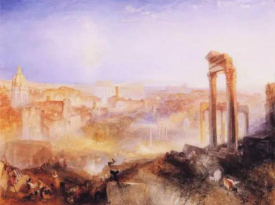 《现代罗马—凡西纳广场》(ModernRome –Campo Vaccino) 1839年作,油彩画布