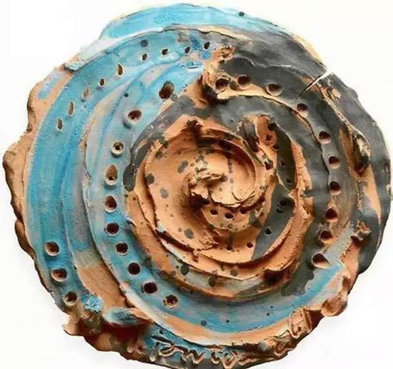 Concetto Spaziale,1961,Painted earthenware