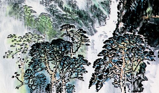 《南岭晴晖》局部