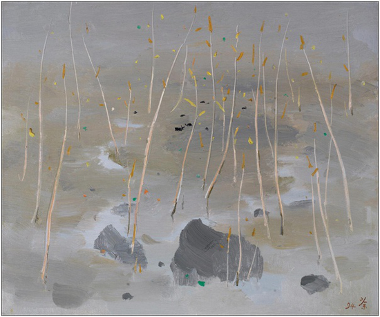 吴冠中 春秋 木板油画 48cm×58cm 1994 年