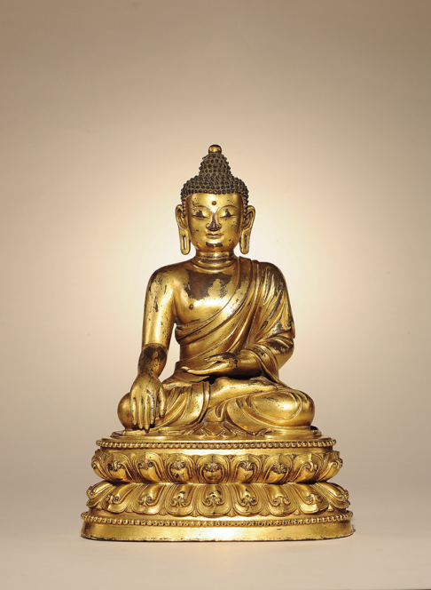 明永乐十五年(1417年) 铜鎏金释迦牟尼 H:29.5cm