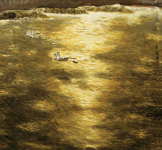 《扬子江的黄昏》100×100cm 2006年
