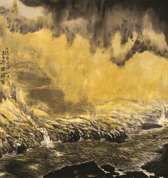 《记忆中的南山虎泉》90×90cm 2014年