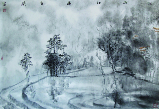 《烟雨江南》 68×103cm 2005年