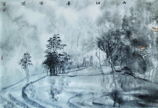  《烟雨江南》 68×103cm  2005年