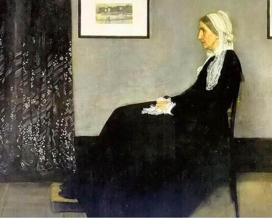 母亲，被认为是惠斯勒最出色的作品，画面倒不像一片窗玻璃上的呼吸