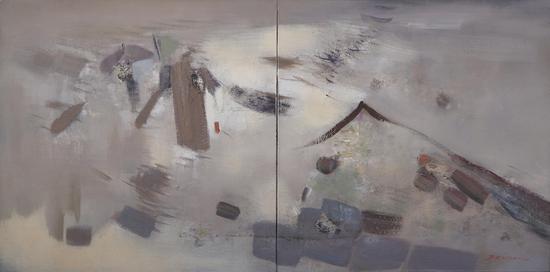 俚岛渔村之二 60x120cm 布面油画 2010