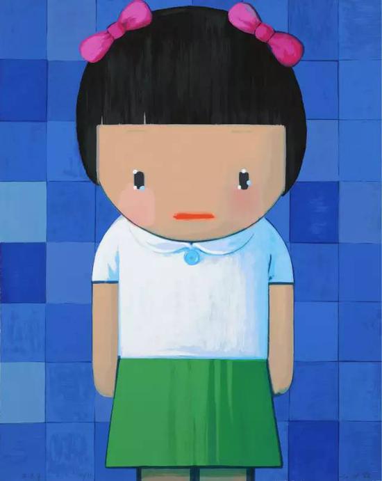 刘野-B.B.G(Big Blue Girl)-丝网版-96x77cm-37／99-2008