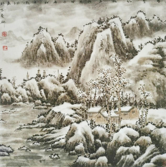  《陇山雪霁》68X68cm