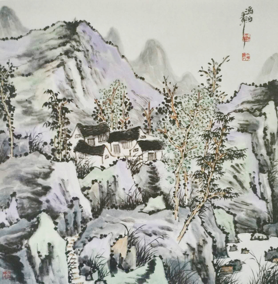 《空谷回声》68X68cm