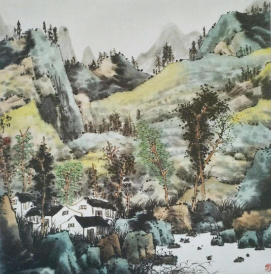 《家住闲云流水间》68X86cm