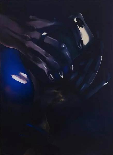 路易莎 · 加利亚尔迪，《伊芙琳》，2015年，墨、乳胶在乙烯基上，163.3 x 119.5厘米