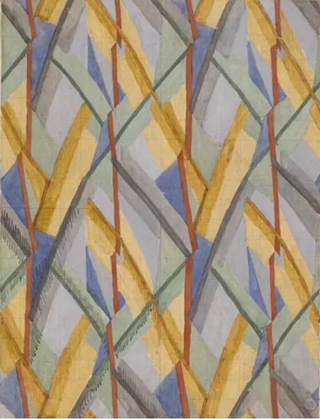 瓦内萨?贝尔，《为Ω工作室布料而设计（Design for Omega Workshops Fabric）》, 1913年