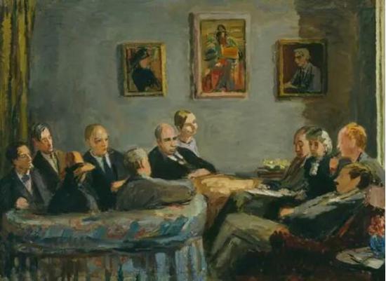 布卢姆茨伯里派群体肖像 瓦内萨·贝尔，《俱乐部回忆（The Memoir Club）》，1943年