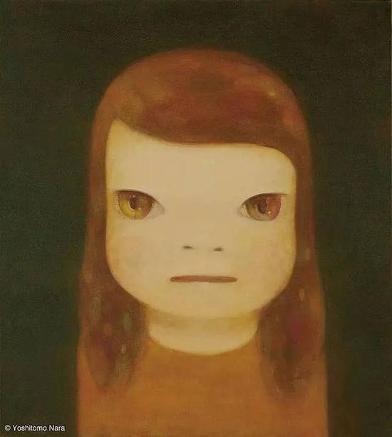 　　Yoshitomo Nara, Midnight Surprise, 2017, acrylic on canvas.?Yoshitomo Nara/Courtesy Pace Gallery