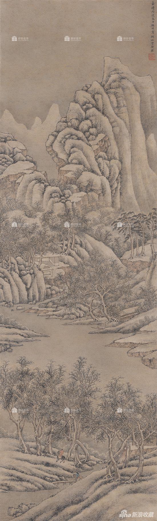 文征明--湖山雪骑图