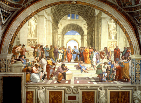 拉斐尔，《雅典学院》，湿壁画