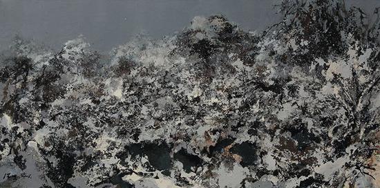 洪 凌  黄山清雪   布面油画   100cm×200cm   2006 年