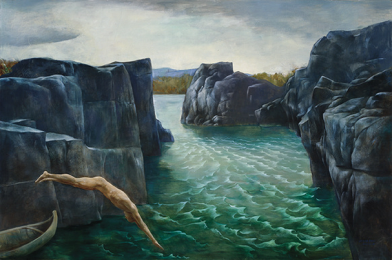 章犇  Zhang Ben

　　坠落  Falling

　　布面油画  Oil on canvas

　　90x135 cm  2012