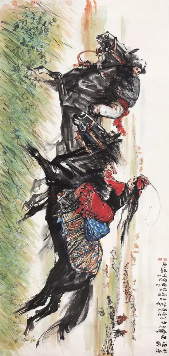 黄胄 草原逐戏图.