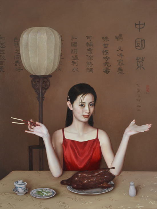 　　李贵君  Li Guijun

　　中国菜  Chinese Cuisine

　　布面油画  Oil on canvas

　　110x83 cm  2000

　　出版：《李贵君油画艺术》 天津杨柳青画社 ，2002