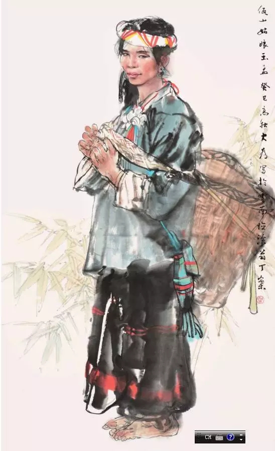 刘大为《佤山姑娘玉孟》 136×68cm