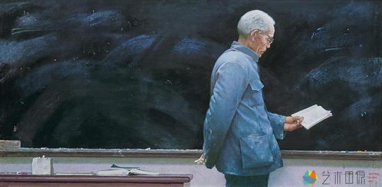 《粉笔生涯》 木板 黑板漆 油彩 90x180cm 1984年