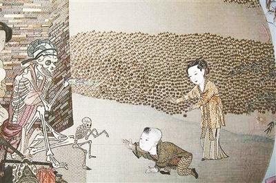 姚惠芬《骷髅幻戏图》(局部)