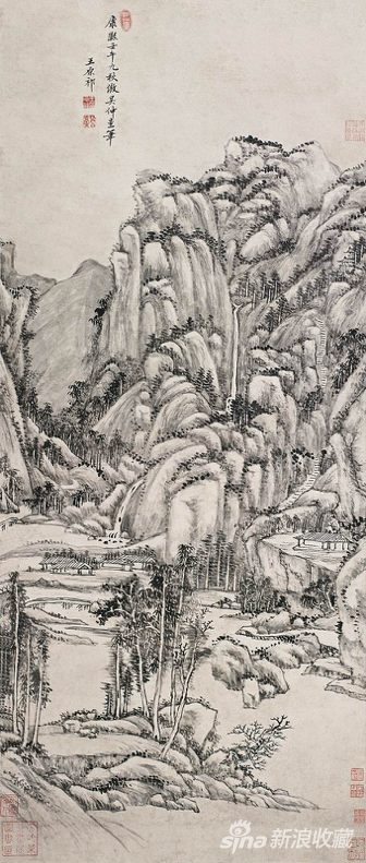 王原祁 仿梅道人山水 水墨纸本 立轴 120×50.5cm 