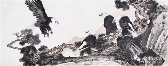 昂扬天外 1995年 国画 145cm×365cm