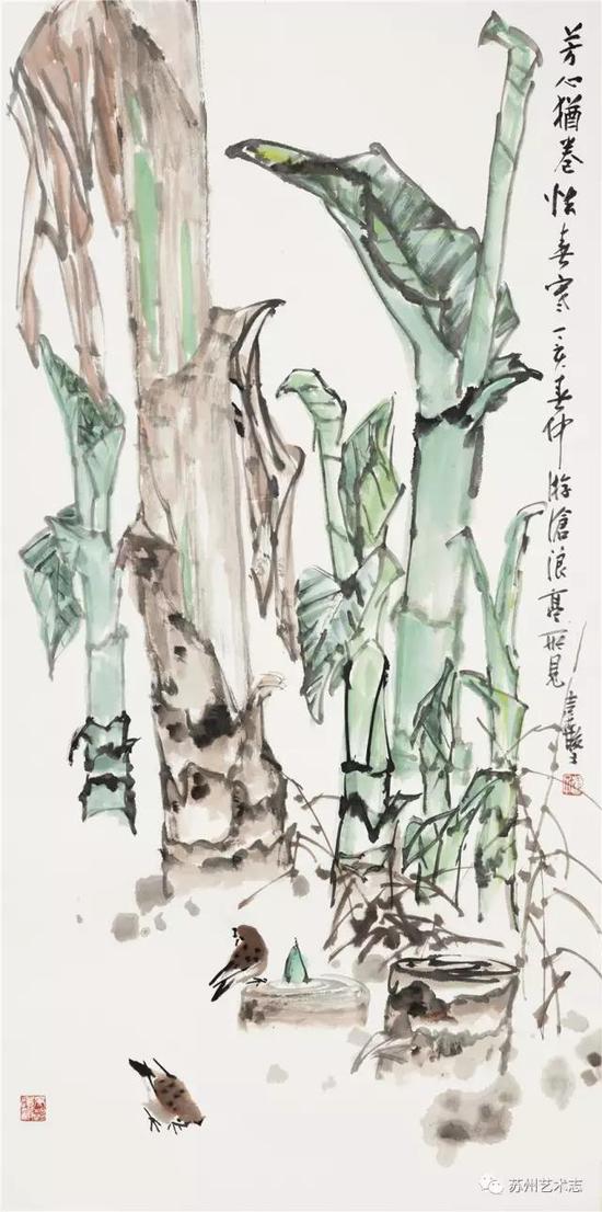 芳心犹卷怯春寒 2007年 国画 136cm×68cm