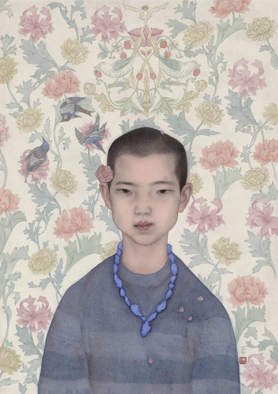 陈蕾 《微尘》之三，60×85cm，2015，纸本设色