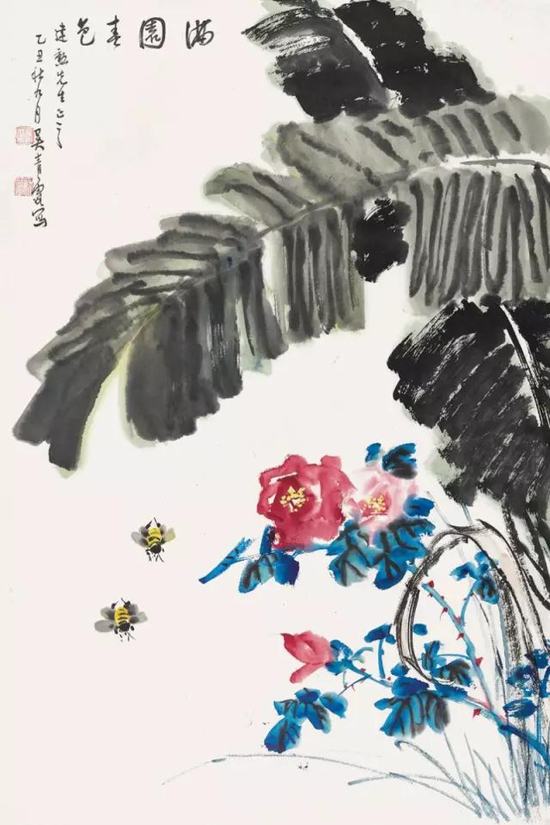 Lot443 吴青霞(1910-2008) 满园春色 镜心 设色纸本 1985年作 68.5×46cm. 约2.8平尺