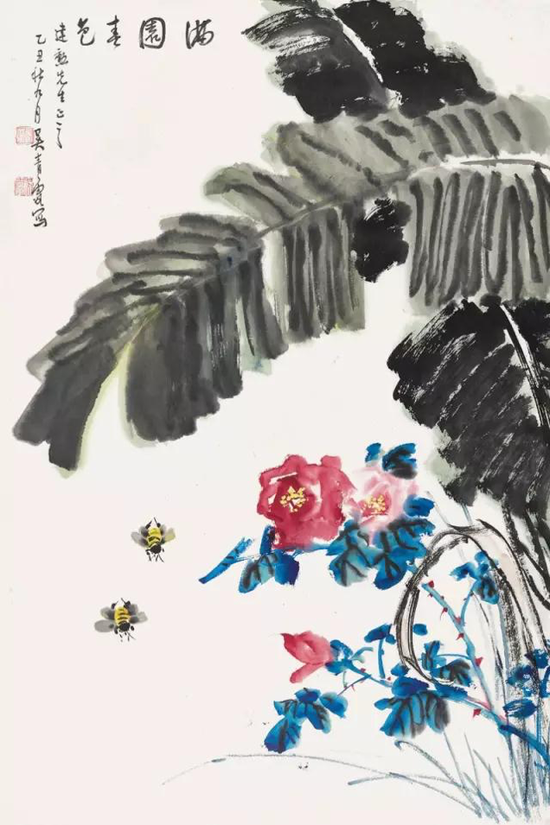 Lot443 吴青霞（1910-2008） 满园春色 镜心 设色纸本 1985年作 68.5×46cm. 约2.8平尺 