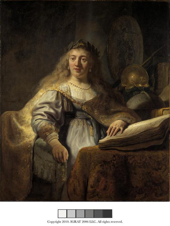 伦勃朗·范·莱茵 (1606-1669);《正在读书的智慧女神密涅瓦》;1635年;帆布油画;138×116.5厘米