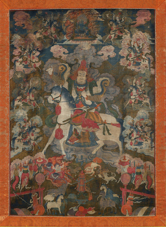 Lot 890 清乾隆 骏马财神唐卡 49×34.8cm. High×Wide （画心） 