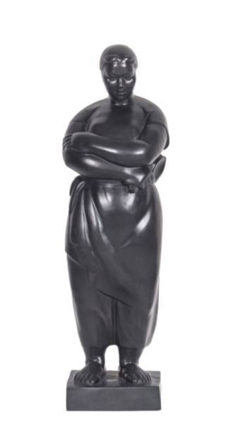 伍明万《养猪妇》青铜,19×21×72cm,1963