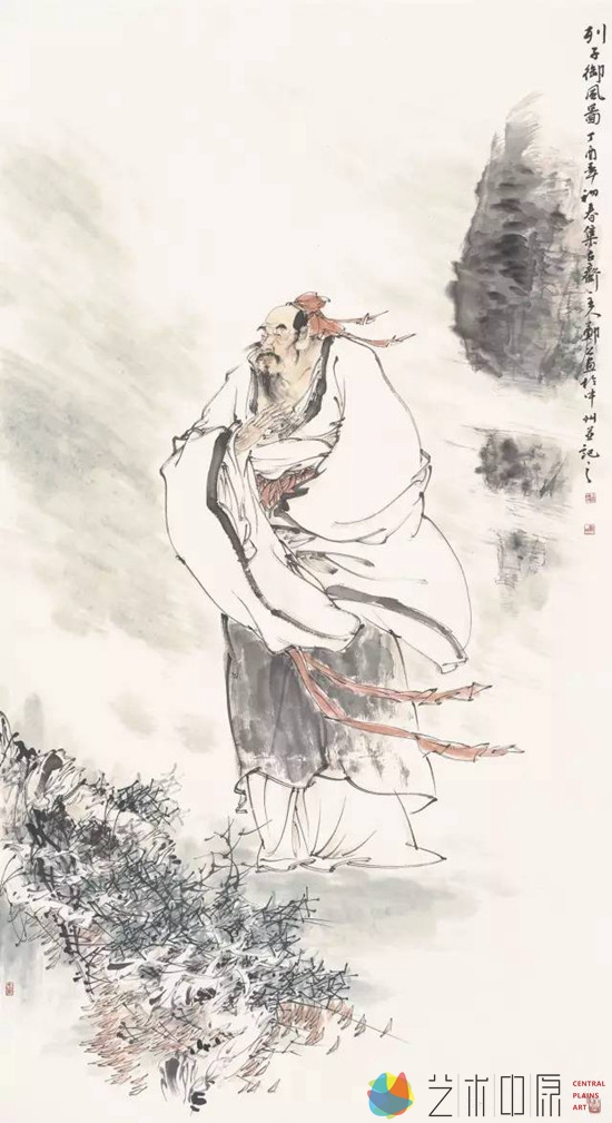 列子御风图180cm×96cm刘郑公