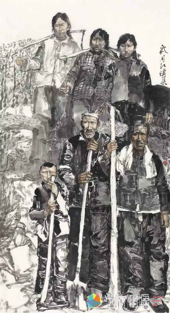 河南省2017中国人物画提名展作品
岁月红旗渠  180cm×96cm  袁汝波
