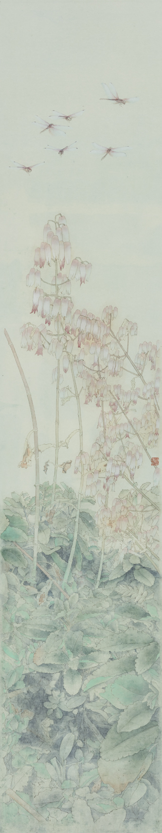 中国画高研班 赵颖明《倾听》  纸本  180×33cm