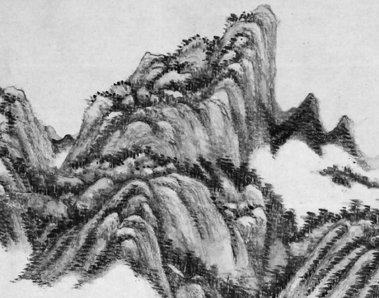 王原祁《画中有诗图》局部，现藏台北故宫博物院 