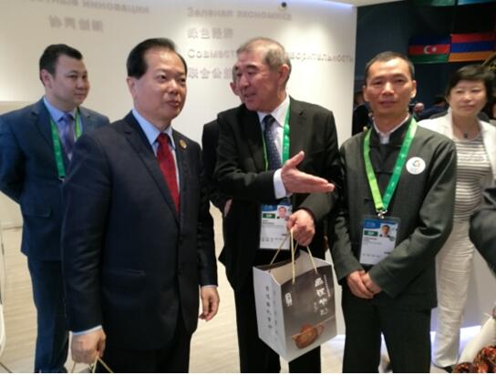 中国政府代表王锦珍将《紫韵东方·福临五洲》赠与外国贵宾