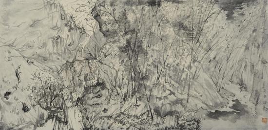 大红袍（二） 70×36cm 纸本水墨  2016   Dahongpao-2, Water-ink on rice paper