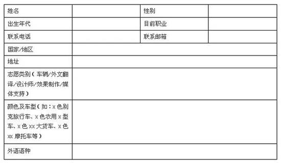 报名表格（）