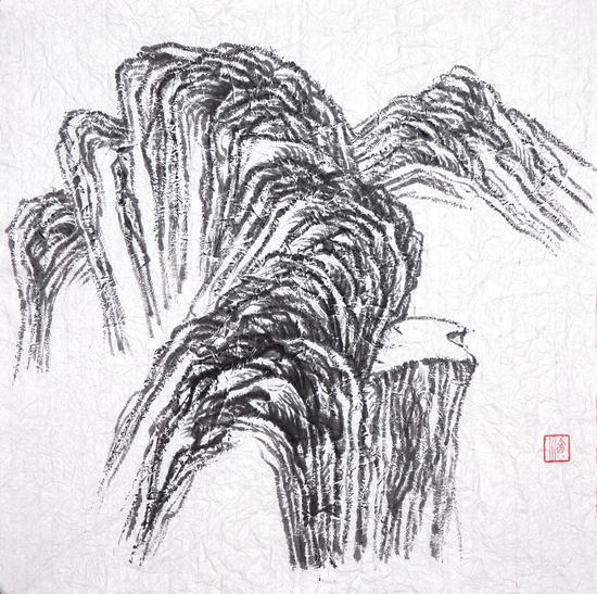 西川-山·巅002-纸本水墨