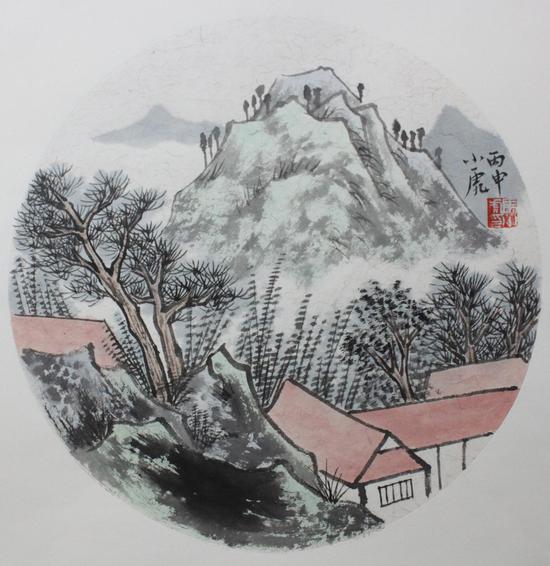 马小虎2014《怀古诗意001》纸本水墨33cmx33cm