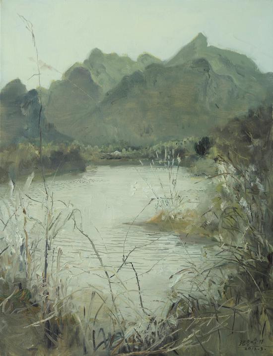 《附近有座庙》油画60ｘ80cm.张冬峰2012年DSC06548